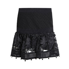 Load image into Gallery viewer, TWOTWINSTYLE Lace Patchwork Women Suit Lapel Lantern Sleeve Shirt High Waist Slim Mini Skirt Two Piece Set Female Spring 2019