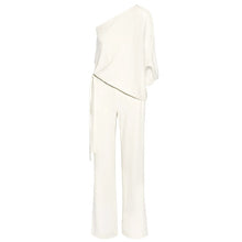 Load image into Gallery viewer, TWOTWINSTYLE Summer Solid Two Piece Set For Women Irregular Sleeve Ong Shoulder High Waist Bandages Pants Suits Female 2019 New