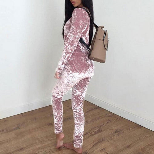 Autumn Velvet Tracksuits Women Winter Two Piece Track Suit Women Sweat Suits Women Warm Sweatshirt 2 Piece Set Women Pant Suit