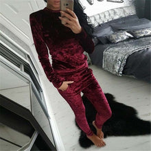 Load image into Gallery viewer, Autumn Velvet Tracksuits Women Winter Two Piece Track Suit Women Sweat Suits Women Warm Sweatshirt 2 Piece Set Women Pant Suit