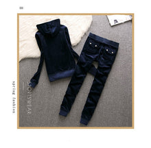 Load image into Gallery viewer, Women Velvet Hoodie Velour Track Suit
