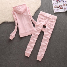 Load image into Gallery viewer, Women Velvet Hoodie Velour Track Suit
