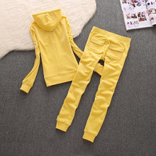 Load image into Gallery viewer, Women Velvet Hoodie Velour Track Suit