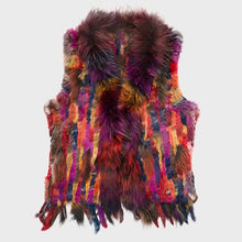Load image into Gallery viewer, new colors Women Genuine real Rabbit Fur Vest coat tassels Raccoon Fur collar Waistcoat