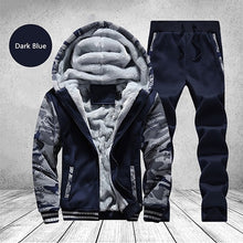 Load image into Gallery viewer, Winter Casual Hooded Men Coat Brand Two Pieces Mens Clothes Thick Hooded Hoodies Jacket + Pant Warm Male Sportswear Tracksuit