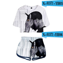 Load image into Gallery viewer, mujer Two Piece Set 2Pac Sweatsuit Harajuku womens ropa sexy clothes club outfits Top+biker shorts set summer 2 piece set Womens