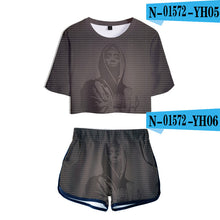 Load image into Gallery viewer, mujer Two Piece Set 2Pac Sweatsuit Harajuku womens ropa sexy clothes club outfits Top+biker shorts set summer 2 piece set Womens