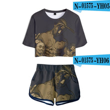 Load image into Gallery viewer, mujer Two Piece Set 2Pac Sweatsuit Harajuku womens ropa sexy clothes club outfits Top+biker shorts set summer 2 piece set Womens