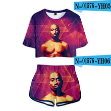 Load image into Gallery viewer, mujer Two Piece Set 2Pac Sweatsuit Harajuku womens ropa sexy clothes club outfits Top+biker shorts set summer 2 piece set Womens