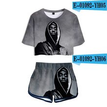 Load image into Gallery viewer, mujer Two Piece Set 2Pac Sweatsuit Harajuku womens ropa sexy clothes club outfits Top+biker shorts set summer 2 piece set Womens