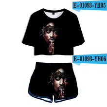 Load image into Gallery viewer, mujer Two Piece Set 2Pac Sweatsuit Harajuku womens ropa sexy clothes club outfits Top+biker shorts set summer 2 piece set Womens