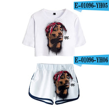 Load image into Gallery viewer, mujer Two Piece Set 2Pac Sweatsuit Harajuku womens ropa sexy clothes club outfits Top+biker shorts set summer 2 piece set Womens