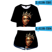 Load image into Gallery viewer, mujer Two Piece Set 2Pac Sweatsuit Harajuku womens ropa sexy clothes club outfits Top+biker shorts set summer 2 piece set Womens