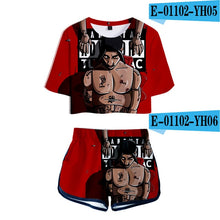 Load image into Gallery viewer, mujer Two Piece Set 2Pac Sweatsuit Harajuku womens ropa sexy clothes club outfits Top+biker shorts set summer 2 piece set Womens