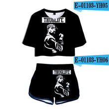 Load image into Gallery viewer, mujer Two Piece Set 2Pac Sweatsuit Harajuku womens ropa sexy clothes club outfits Top+biker shorts set summer 2 piece set Womens