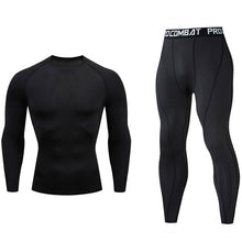Load image into Gallery viewer, Men&#39;s Compressed Long Sleeve Shirt Pants Shorts Fitness MMA Clothing tactical rashguard jiu jitsu crossfit T-Shirt Jogging suits