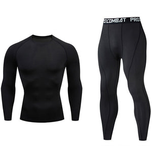 Men's Compressed Long Sleeve Shirt Pants Shorts Fitness MMA Clothing tactical rashguard jiu jitsu crossfit T-Shirt Jogging suits