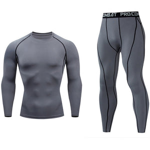 Men's Compressed Long Sleeve Shirt Pants Shorts Fitness MMA Clothing tactical rashguard jiu jitsu crossfit T-Shirt Jogging suits