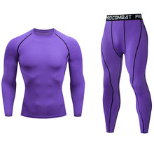 Load image into Gallery viewer, Men&#39;s Compressed Long Sleeve Shirt Pants Shorts Fitness MMA Clothing tactical rashguard jiu jitsu crossfit T-Shirt Jogging suits