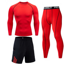 Load image into Gallery viewer, Men&#39;s Compressed Long Sleeve Shirt Pants Shorts Fitness MMA Clothing tactical rashguard jiu jitsu crossfit T-Shirt Jogging suits