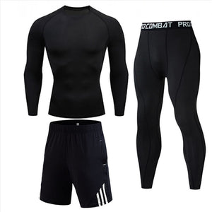 Men's Compressed Long Sleeve Shirt Pants Shorts Fitness MMA Clothing tactical rashguard jiu jitsu crossfit T-Shirt Jogging suits