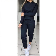 Load image into Gallery viewer, Women's Autumn Solid Color Long Sleeve Outfits Sportswear Two-piece Set Femme Zipper Casual Tops And Pants Tracksuit SJ3615M