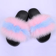 Load image into Gallery viewer, Women&#39;s Real Raccoon/Fox slipper