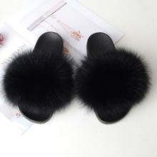 Load image into Gallery viewer, Women&#39;s Real Raccoon/Fox slipper