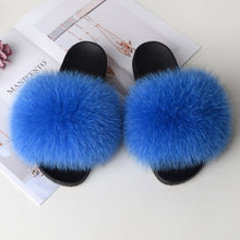 Load image into Gallery viewer, Women&#39;s Real Raccoon/Fox slipper