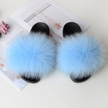 Load image into Gallery viewer, Women&#39;s Real Raccoon/Fox slipper