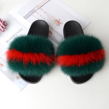 Load image into Gallery viewer, Women&#39;s Real Raccoon/Fox slipper