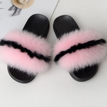 Load image into Gallery viewer, Women&#39;s Real Raccoon/Fox slipper