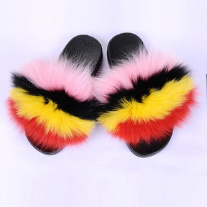 Women's Real Raccoon/Fox slipper