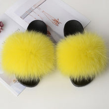Load image into Gallery viewer, Women&#39;s Real Raccoon/Fox slipper