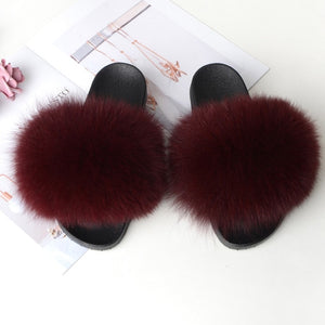 Women's Real Raccoon/Fox slipper