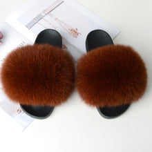 Load image into Gallery viewer, Women&#39;s Real Raccoon/Fox slipper