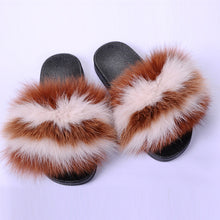 Load image into Gallery viewer, Women&#39;s Real Raccoon/Fox slipper