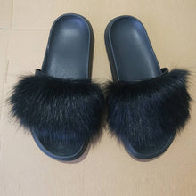 Load image into Gallery viewer, Women&#39;s Real Raccoon/Fox slipper
