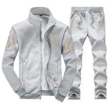 Load image into Gallery viewer, ASALI 2019 Men&#39;s Sportwear Suit Sweatshirt Tracksuit Without Hoodie Men Casual Active Suit  Zipper Outwear 2PC Jacket+Pants Sets