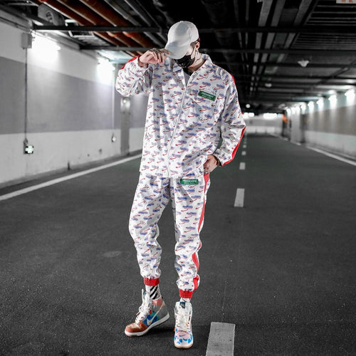 New Spring Autumn Tracksuits Men Fashion Harajuku Sportswear 2 Priece Sets Jacket+Pants Sporting Suit Casual Streetwear Clothing