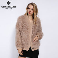 Load image into Gallery viewer, WINTER PALACE 2019 Women's New Fashion Wool Coat Short Jacket Fur Coat Knit Autumn And Winter Season Warm Multiple Colour