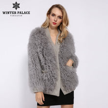 Load image into Gallery viewer, WINTER PALACE 2019 Women's New Fashion Wool Coat Short Jacket Fur Coat Knit Autumn And Winter Season Warm Multiple Colour