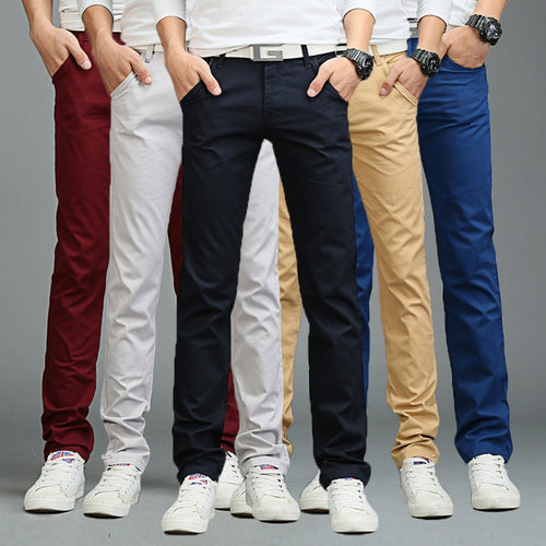 Fashion Men Business Casual Pants  Slim Straight Trousers Spring Summer Long Pants KS-shipping