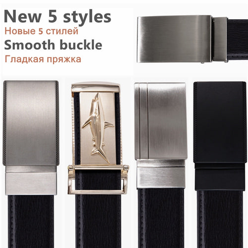 BK-1003 Barry.Wang Fashion Designer Smooth Buckle Men Genuine Leather Belts Alloy Buckle Belts For Mens Business Party Pant Suit
