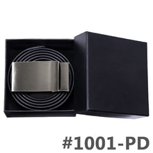 Load image into Gallery viewer, BK-1003 Barry.Wang Fashion Designer Smooth Buckle Men Genuine Leather Belts Alloy Buckle Belts For Mens Business Party Pant Suit