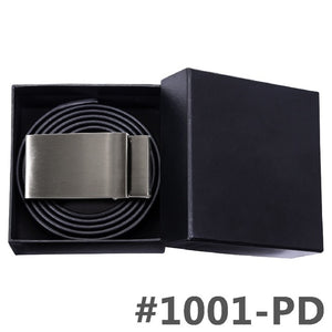 BK-1003 Barry.Wang Fashion Designer Smooth Buckle Men Genuine Leather Belts Alloy Buckle Belts For Mens Business Party Pant Suit