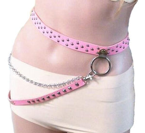 New Trendy Fashion Punk Hip-hop leather Belts Waist Chain Pants Belt Hot Men women Jeans Silver Metal Clothing Belt Accessories