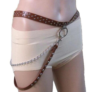New Trendy Fashion Punk Hip-hop leather Belts Waist Chain Pants Belt Hot Men women Jeans Silver Metal Clothing Belt Accessories