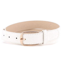 Load image into Gallery viewer, New Gold Round Metal Circle Belt Female Gold Silver Black White PU Leather Waist Belts for Women Jeans Pants Wholesale SE68