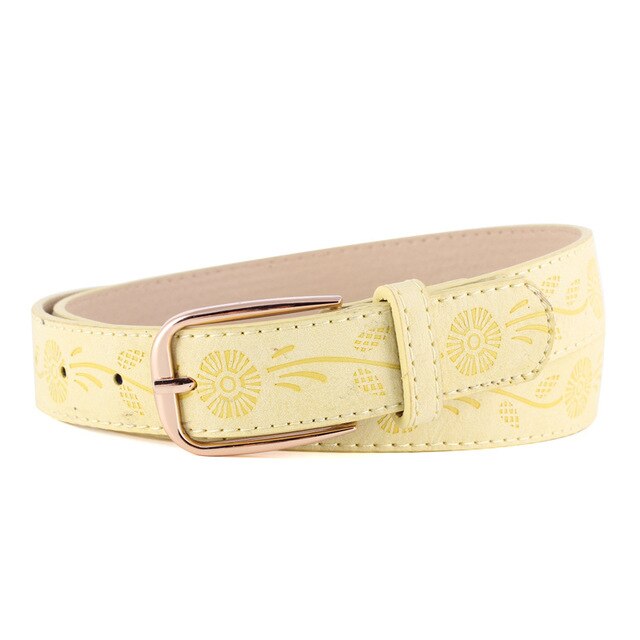 New Gold Round Metal Circle Belt Female Gold Silver Black White PU Leather Waist Belts for Women Jeans Pants Wholesale SE68